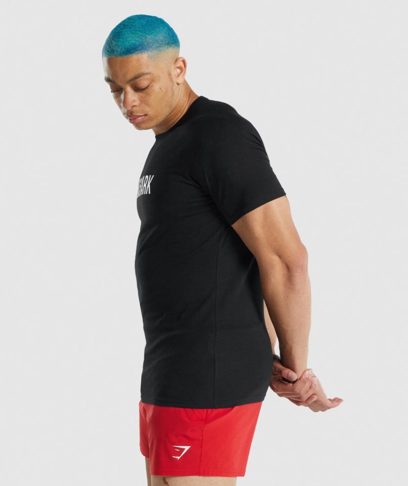 Men's Gymshark Apollo T-Shirts Black | CA 50N317